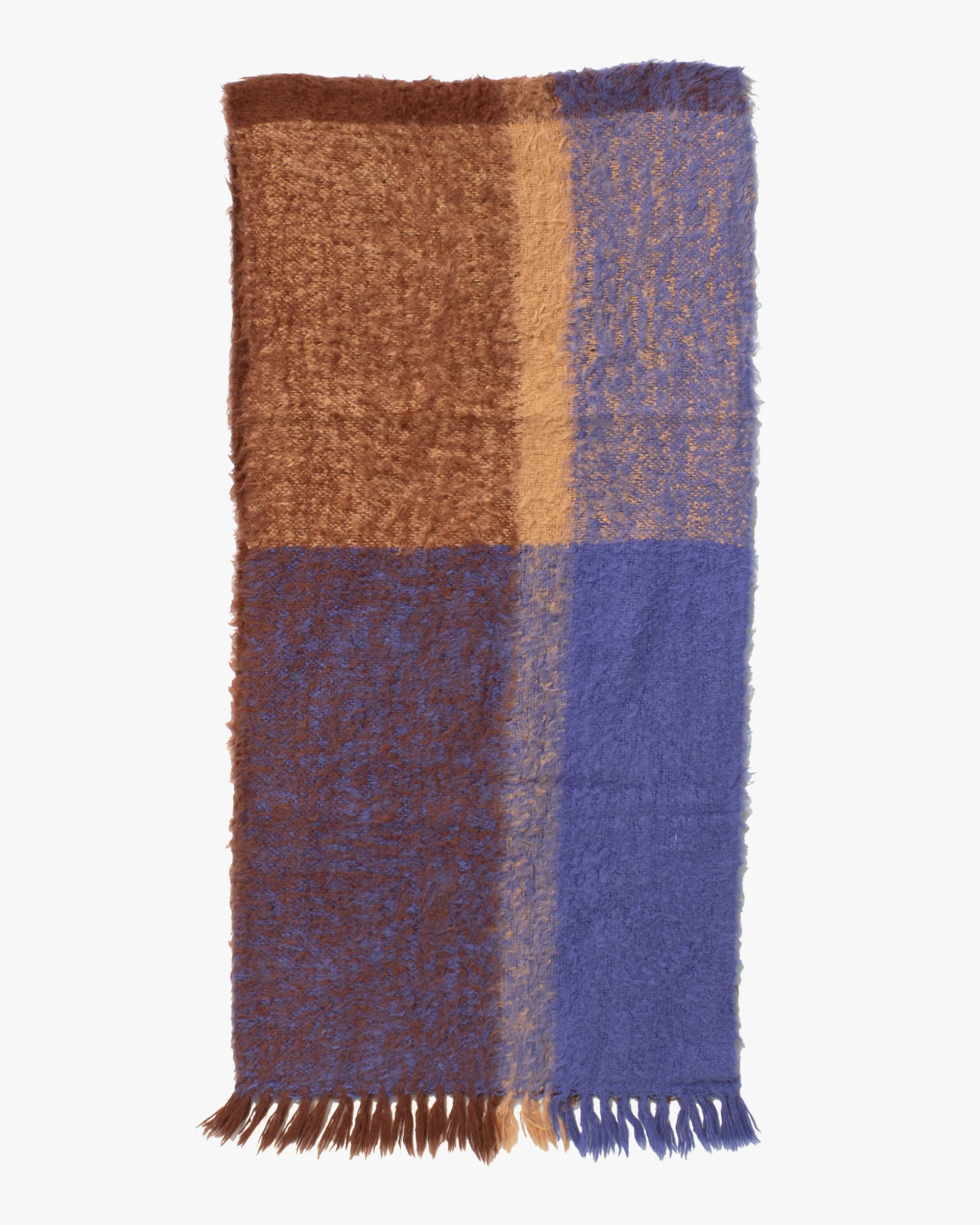 Kobo Oriza Snood, Brushed Cotton, Brown and Blue - Image 2