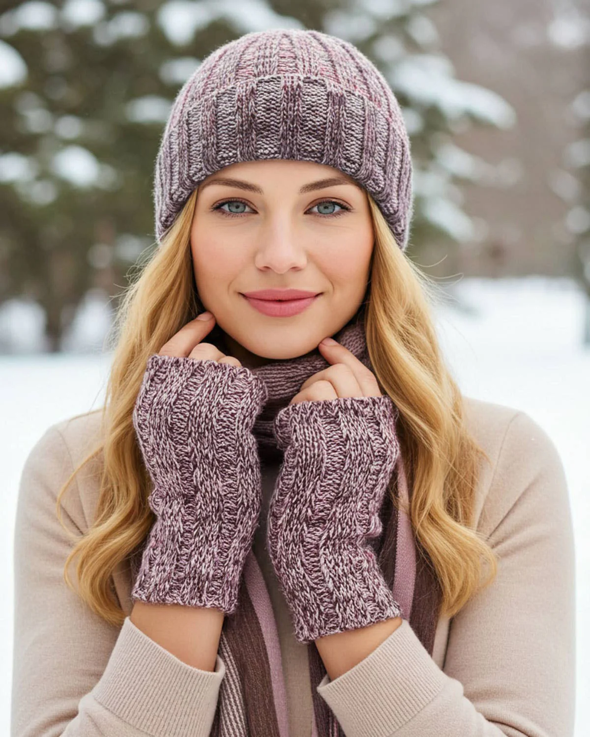 Shupaca Alpaca, Accordion Beanie, Black Cherry - Image 2
