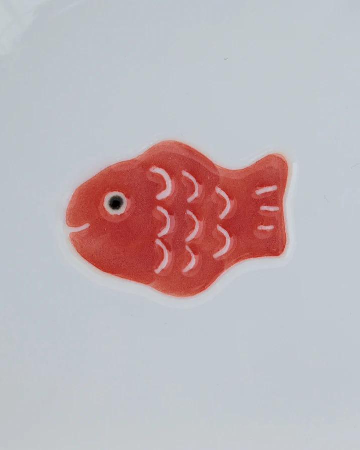Mini Plate with Rest, Bisque, Nippon Ezara, Fish - Image 2