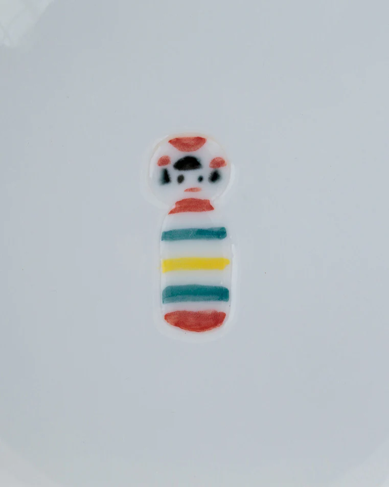 Mini Plate, Bisque, Nippon Ezara, Kokeshi - Image 2