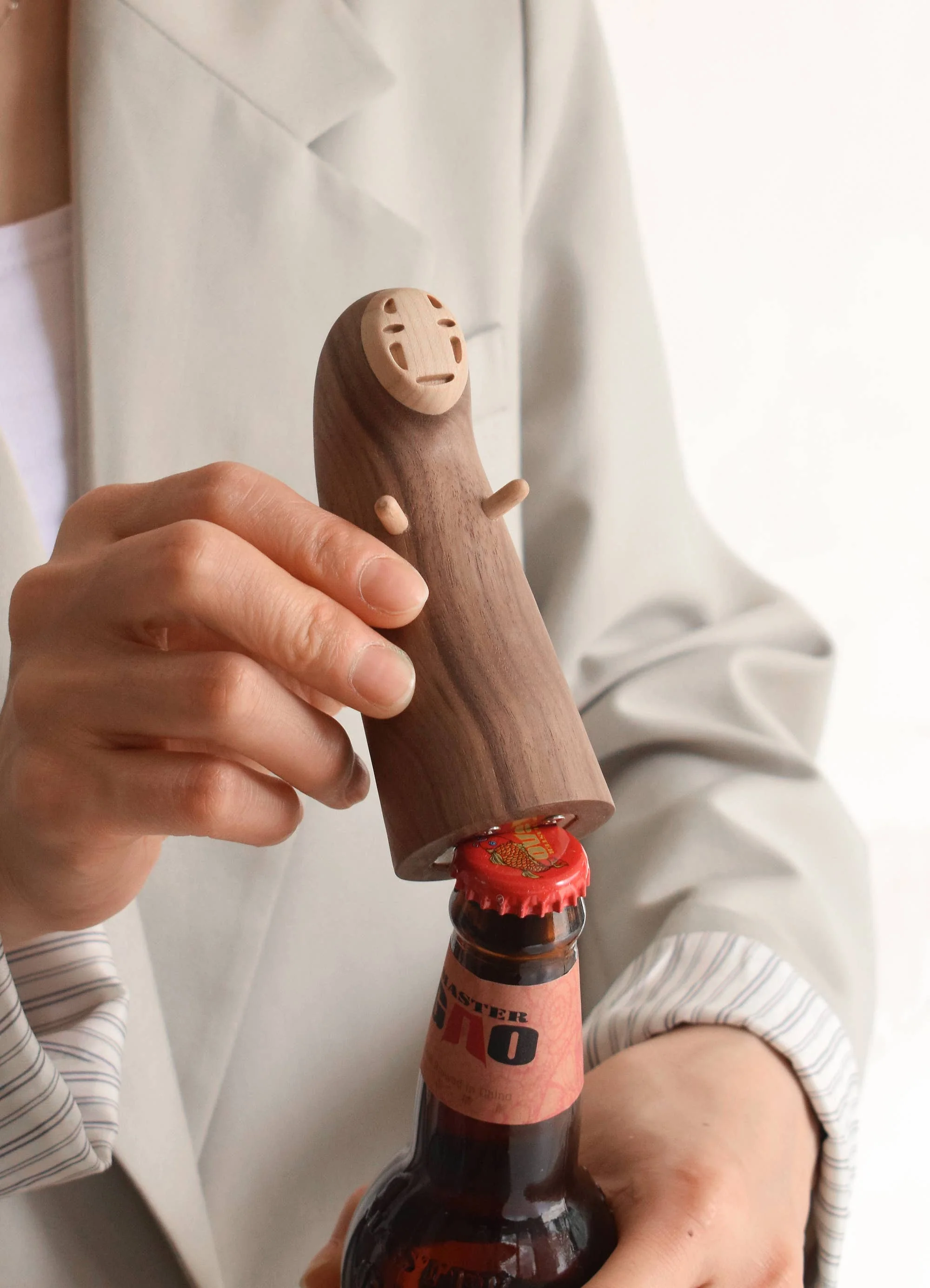 Senser Woodcraft, No-Face Bottle Opener, Handcrafted - Image 4