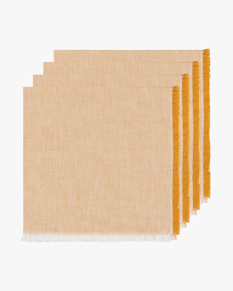 Danica Heirloom, Ochre Chambray Napkins, Set of 4 - Image 3