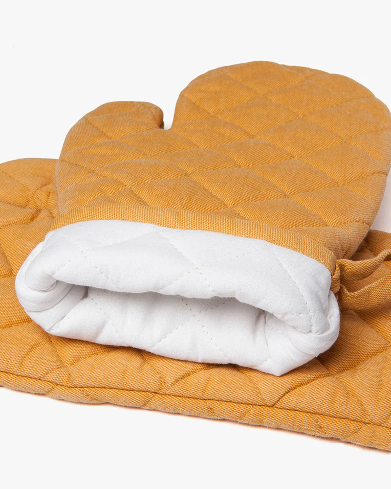 Danica Heirloom, Stonewash Oven Mitt, Ochre - Image 3