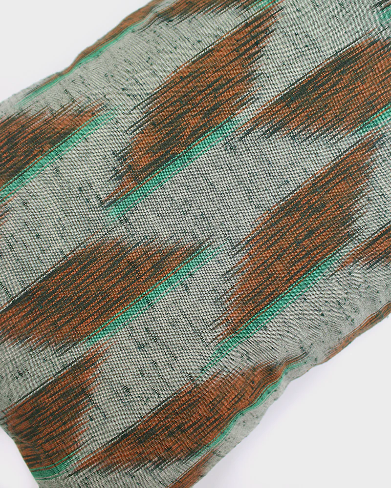 Kiriko Original Pillow, Orange and Teal Kasuri - Image 3