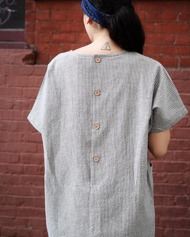 ToK Pocket Dress, Oversized, Grey Shima - Image 2