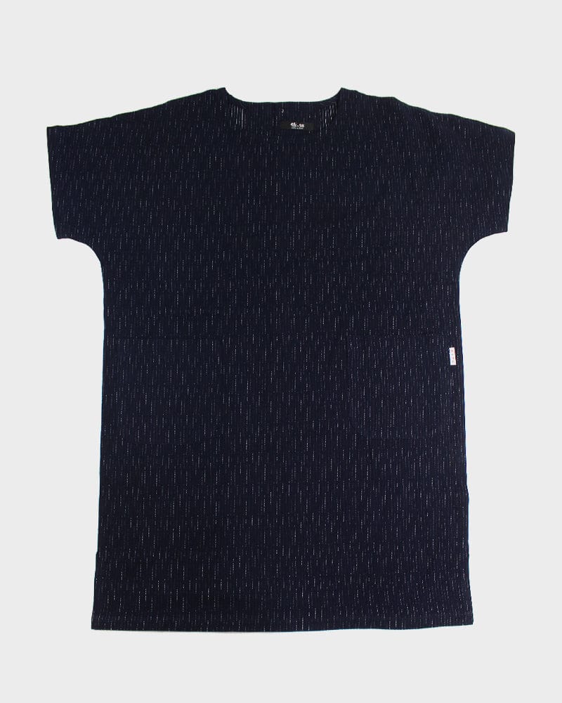ToK Pocket Dress, Oversized, Indigo with Faded Shima - Image 2