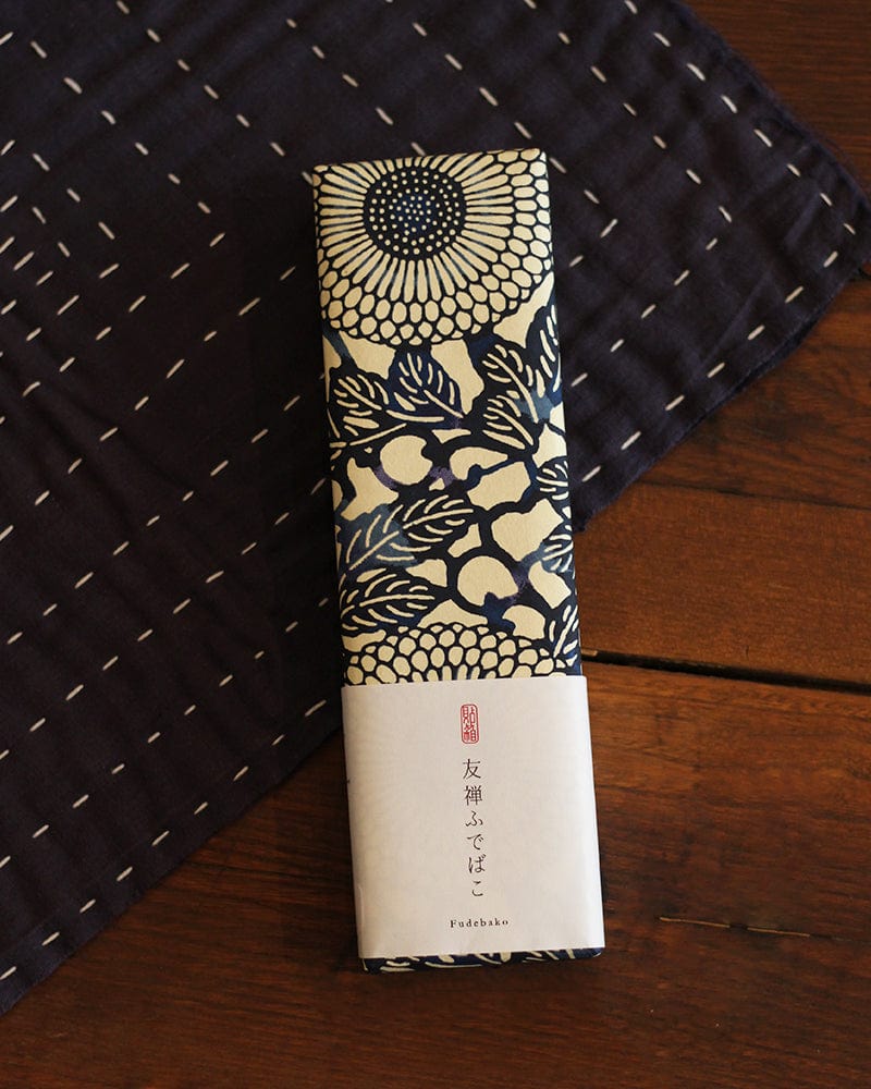Shogado Pencil Box, Classic Series #20, Blue Katazome Kiku