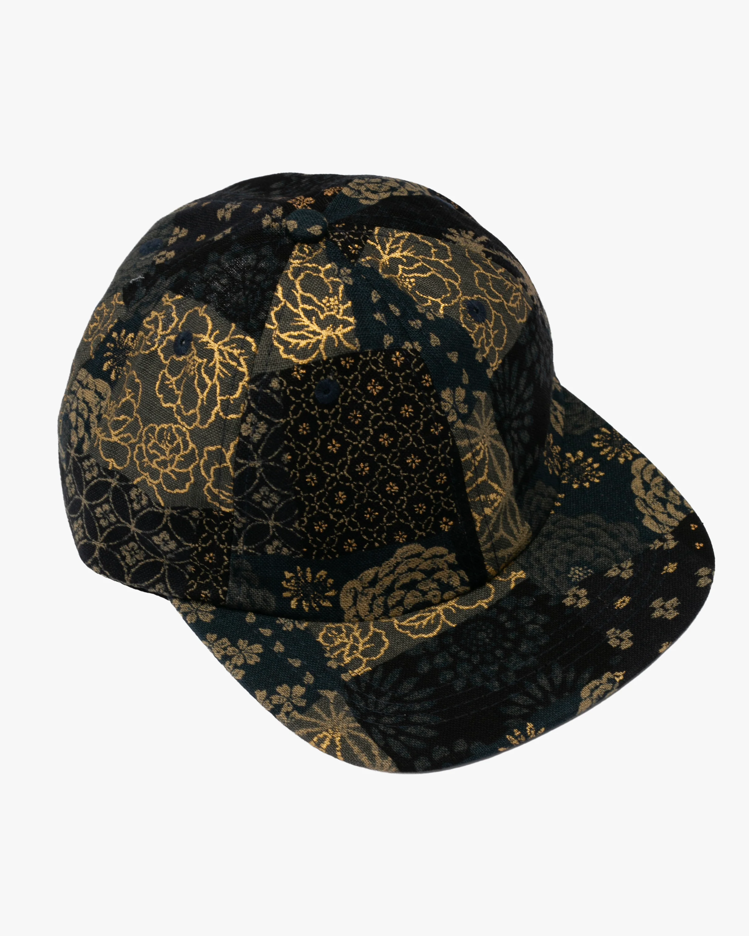 Kiriko Original Cap, 6-Panel, Multi Patchwork, Black and Gold - Image 3
