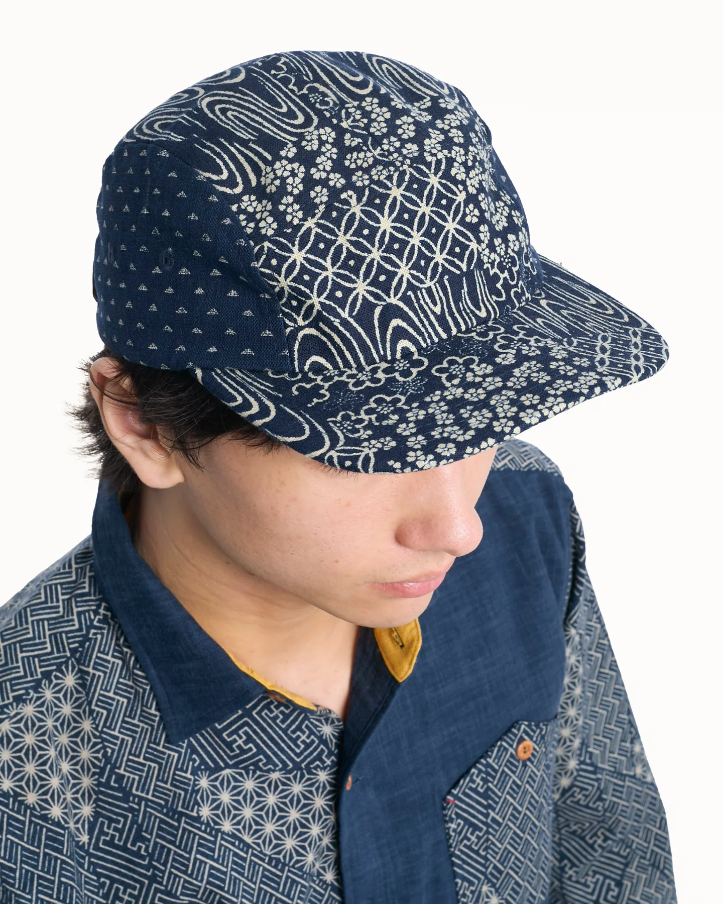 Kiriko Original Cap, 5-Panel, Two Tone, Indigo Multi and Uroko - Image 2