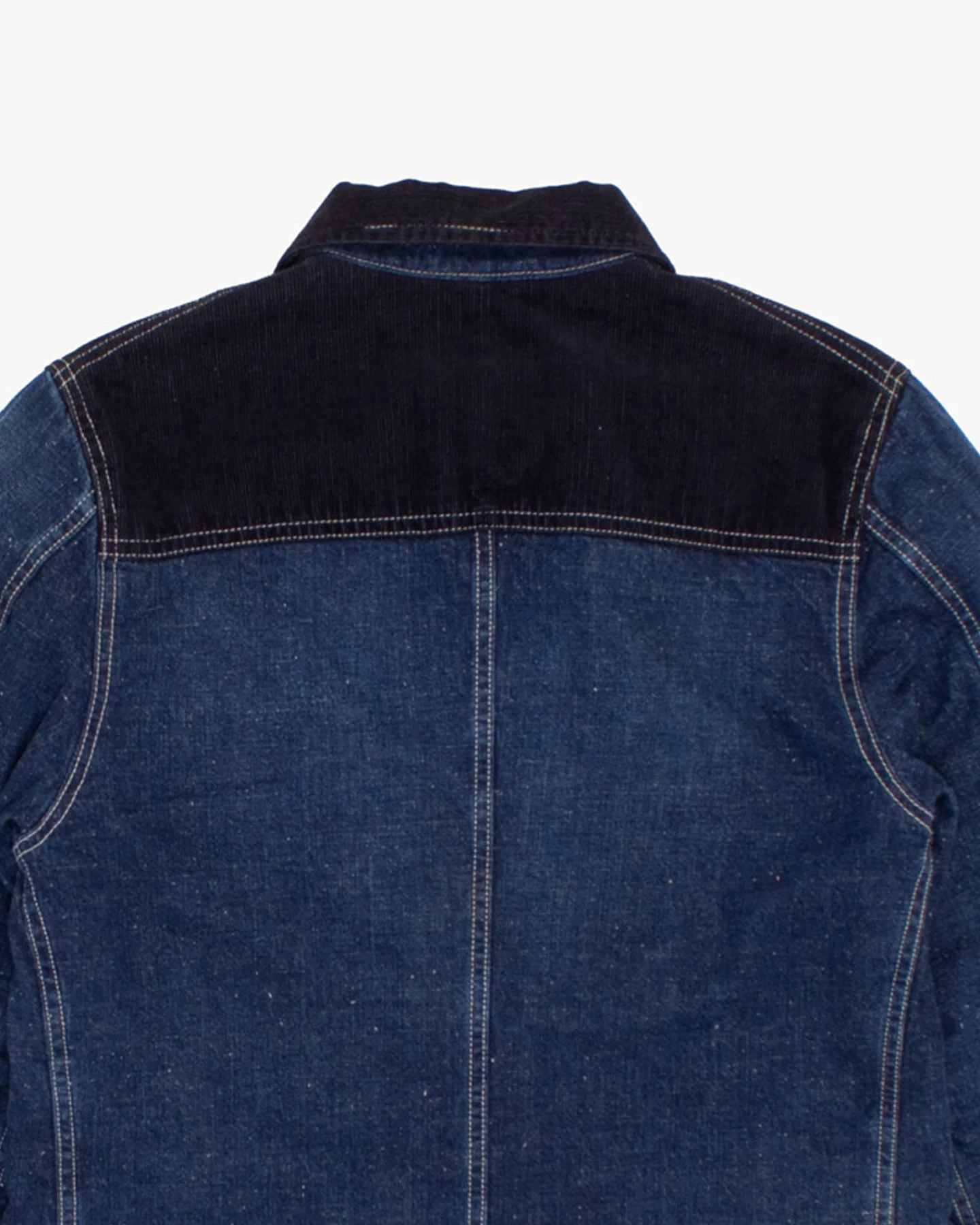 Japanese Repro Jacket, Blue Blue, Size 2, Black Cord Dark Wash Denim Mix - Image 6