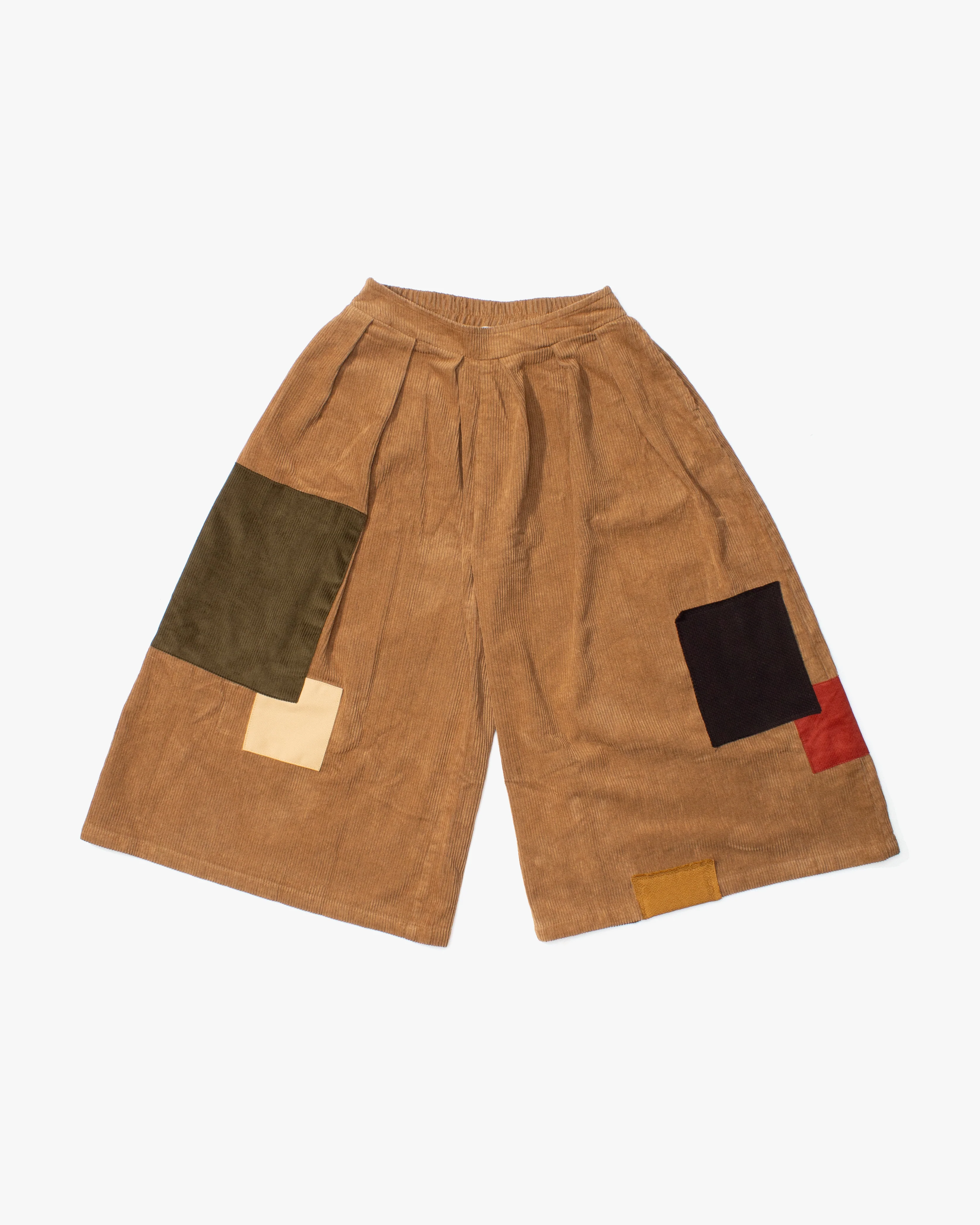 Kiriko Custom Wide Leg Pants, Heavy-Weight Corduroy Patched, Tan - Image 7