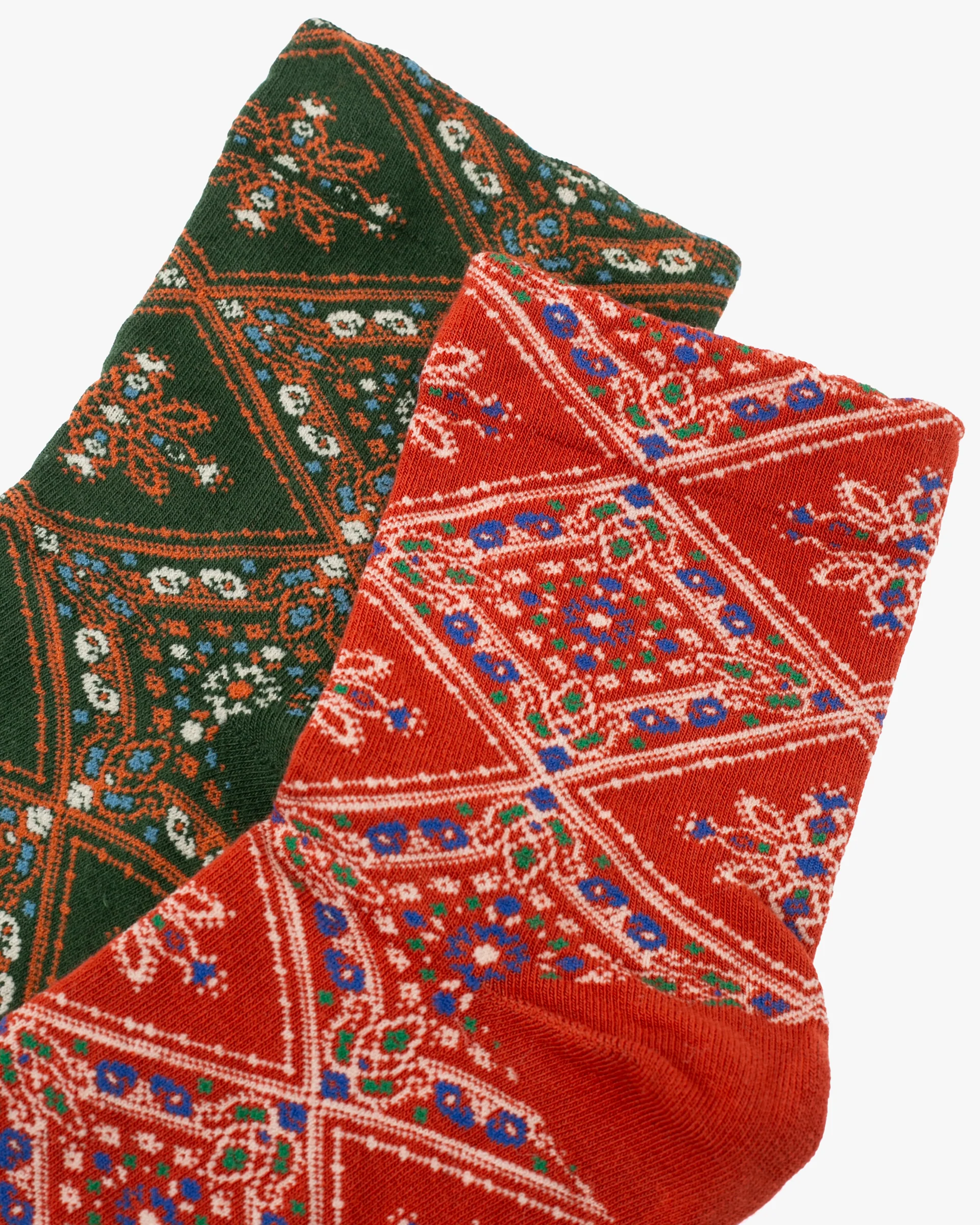 Tourtiwi, Mid-calf Socks, Retro Diamond Floral - Image 2