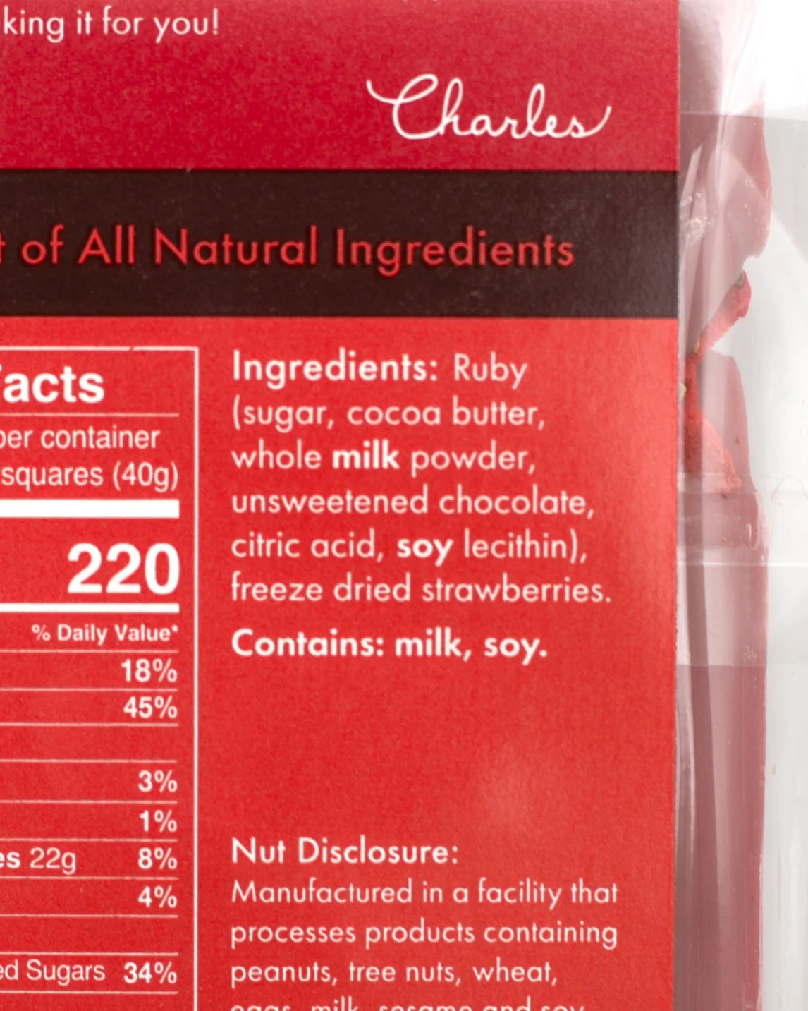 Charles Chocolates, Ruby Cacao Strawberry Bar, 3.5 oz - Image 3
