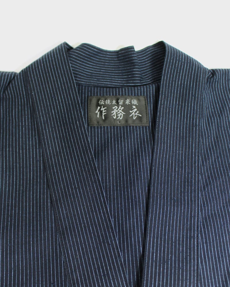 ToK Samue Set, Men's, Indigo with Thin Tsumugi Shima - Image 2