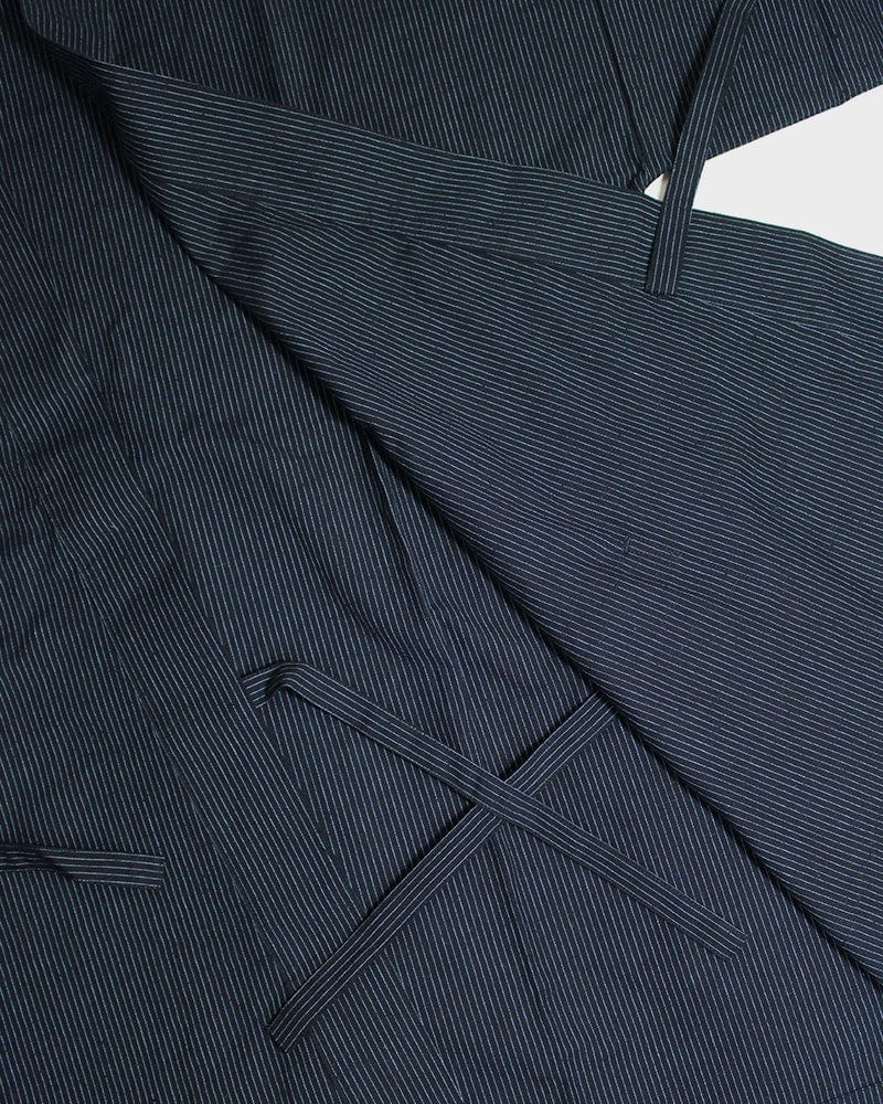 ToK Samue Set, Men's, Indigo with Thin Tsumugi Shima - Image 3