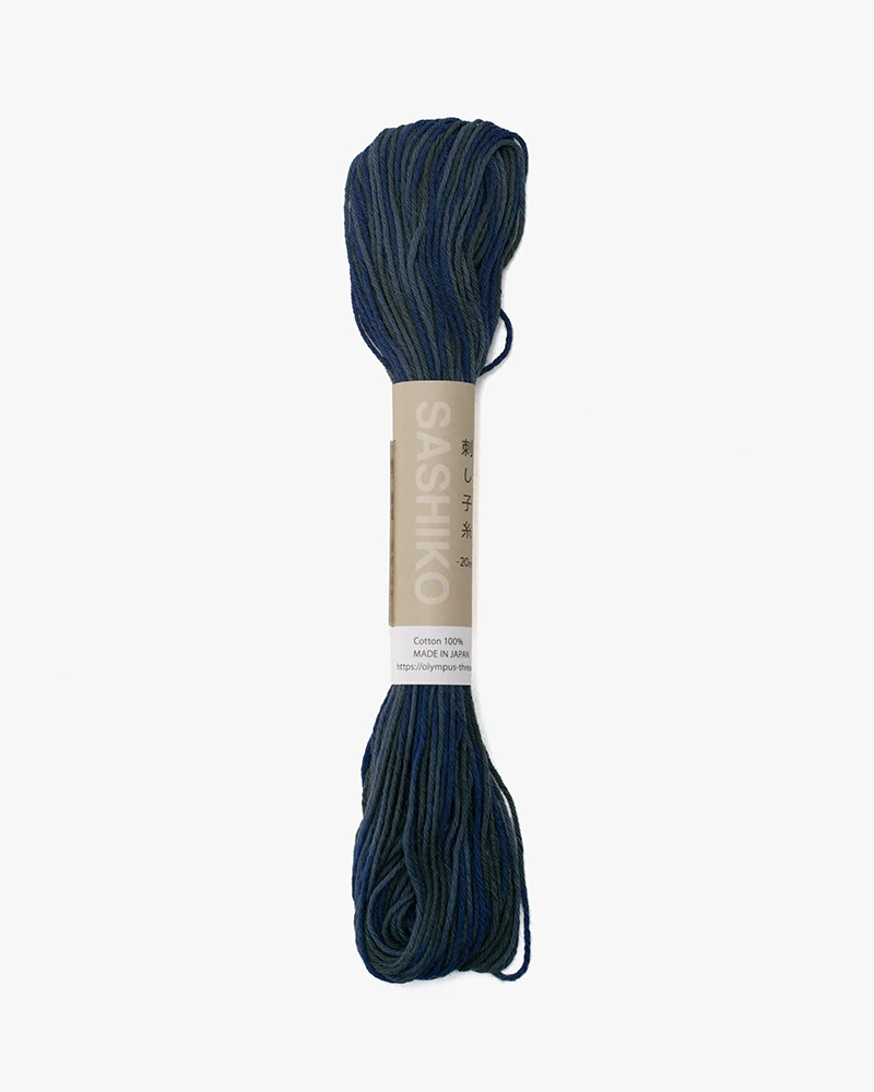 Sashiko Thread, Multi Color, Variegated Blues