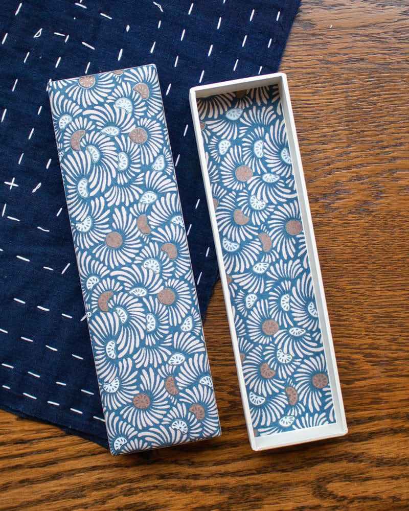 Shogado Pencil Box, Ginger Series, Flower Blue - Image 2