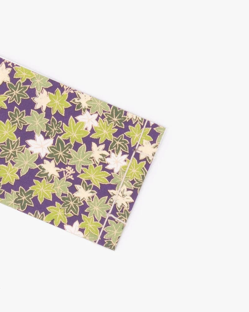 Shogado Memo Pad, Classic Series #11, Purple with Green Momiji - Image 2