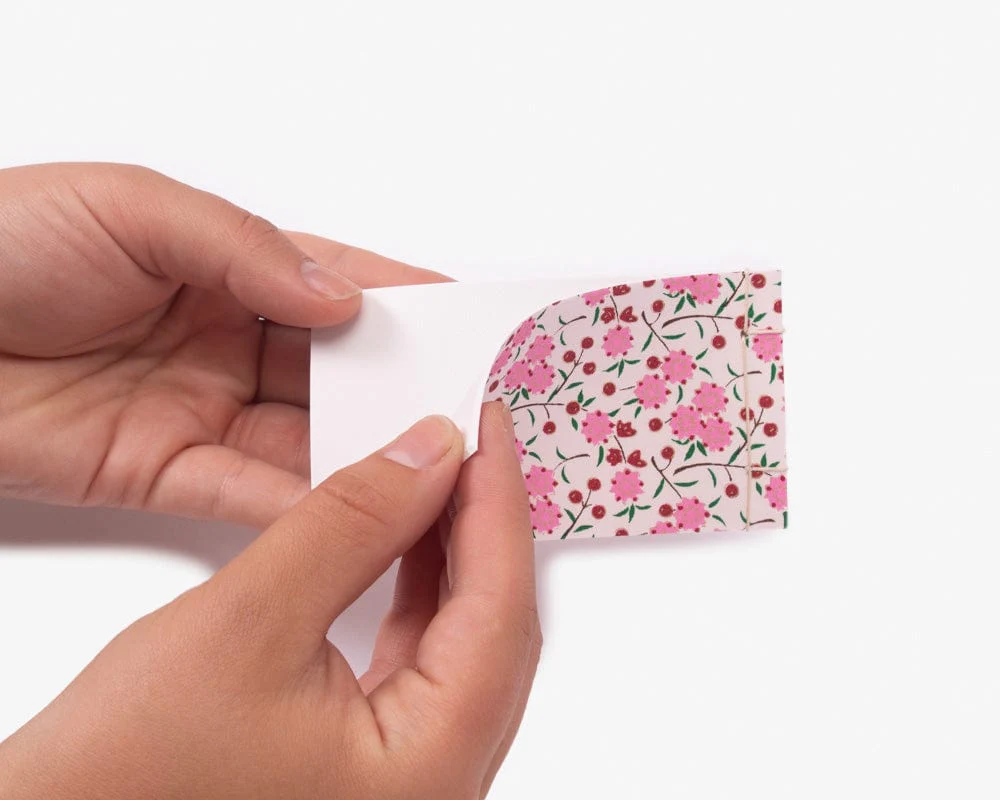 Shogado Memo Pad, Classic Series #5, Red and Pink Small Ume - Image 3