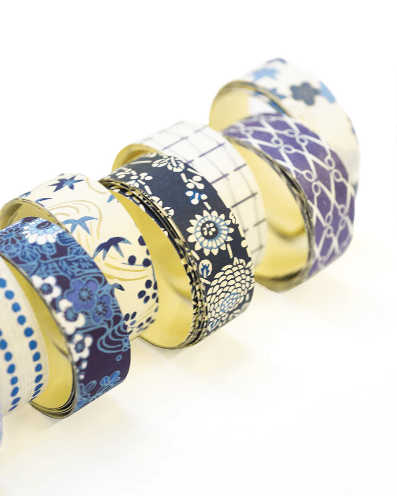 Shogado Washi Tape, Blue Blue Series # 1, Blue Scissors - Image 2