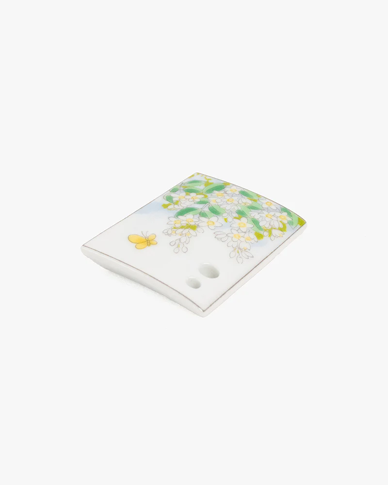 Shoyeido Incense Holder, Porcelain Tile, Butterfly - Image 2