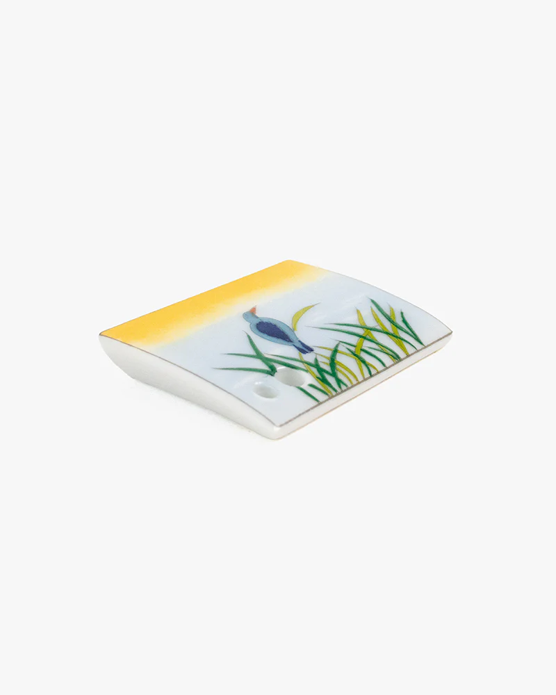 Shoyeido Incense Holder, Porcelain Tile, Kingfisher - Image 2
