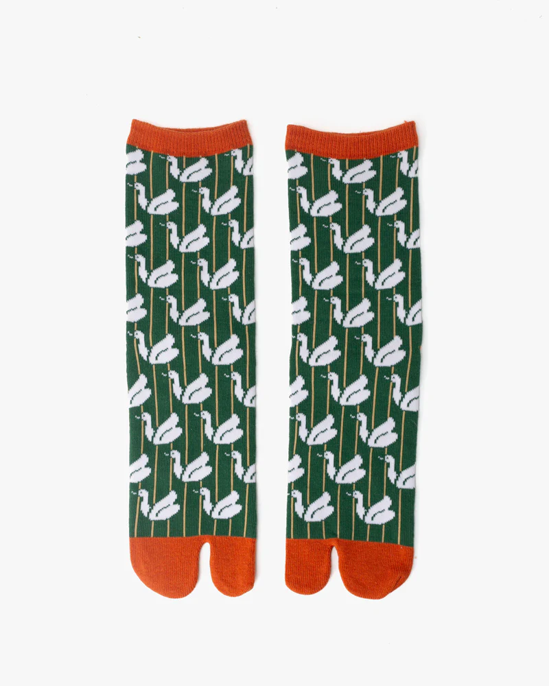 Wa Modern, Tabi Socks, Crew, Swan Retro (S/M) - Image 2