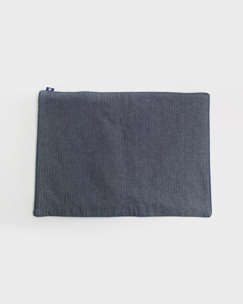 Kiriko Original Table Mat, Kasuri-Ori Indigo with White Igeta - Image 3