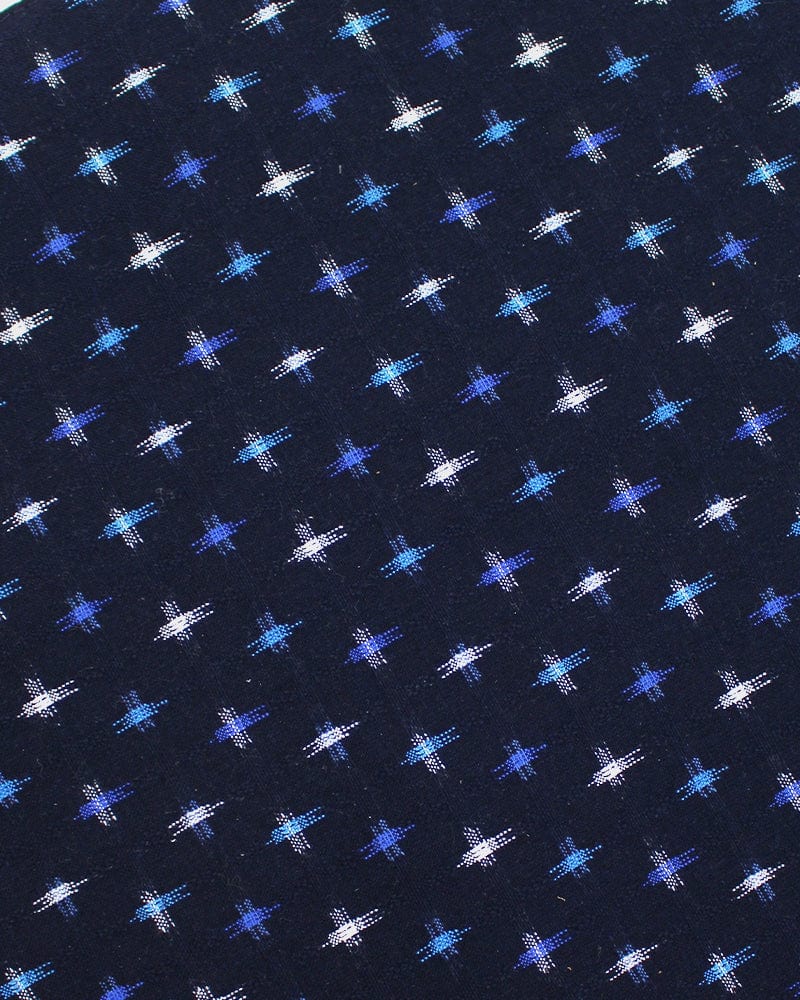 Kiriko Original Table Mat, Kasuri-Ori Indigo with White and Blue Jyuji - Image 3