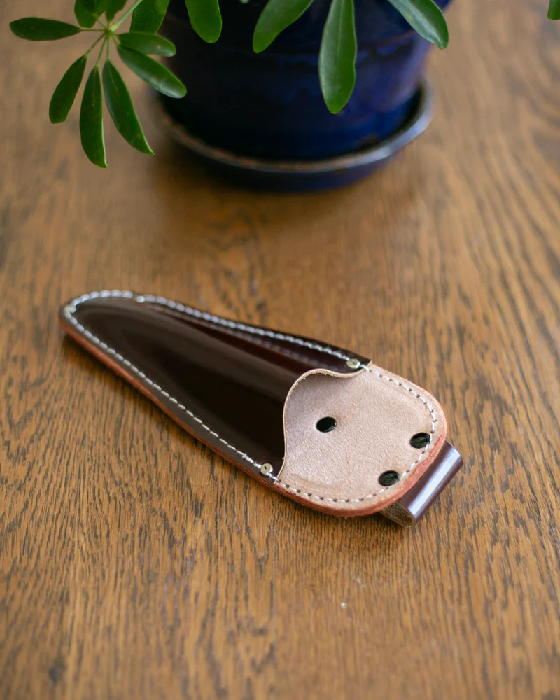 Tanabe Hasami, Scissors (Pruning) Case, Brown Leather - Image 4