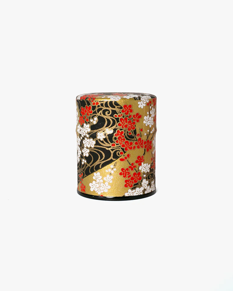 Tea Canister, Theanine, Washi Paper, Gold and Black - Image 3