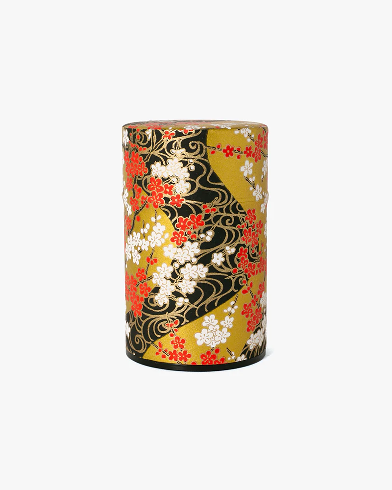 Tea Canister, Theanine, Washi Paper, Gold and Black - Image 5