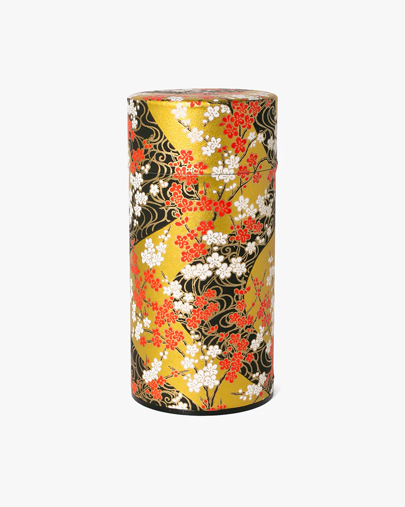 Tea Canister, Theanine, Washi Paper, Gold and Black - Image 7