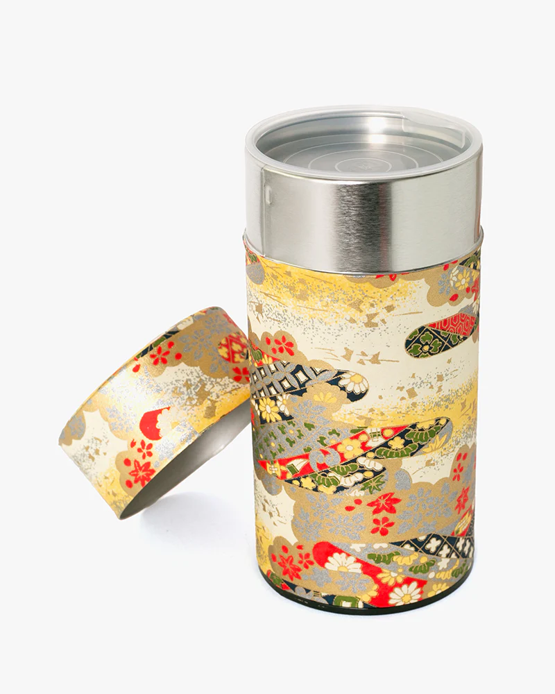 Tea Canister, Theanine, Washi Paper, Gold and Silver - Image 8