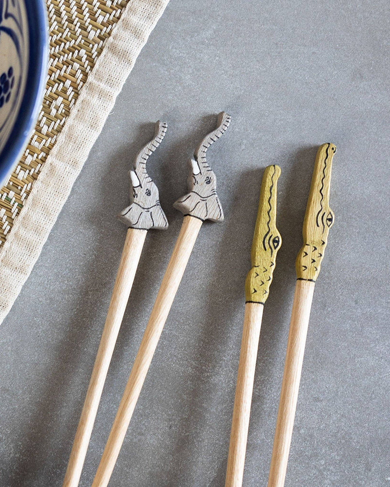 Ten Thousand Villages, Tembo Elephant Chopstick Set - Image 3