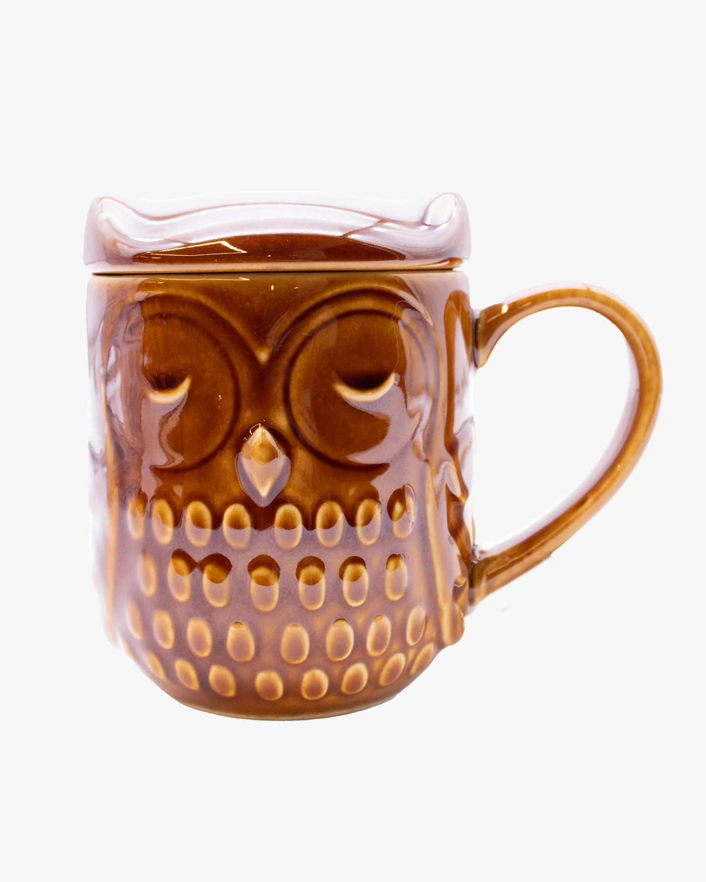 Mug Cup with Lid, Bisque, Forest Owl - Image 3