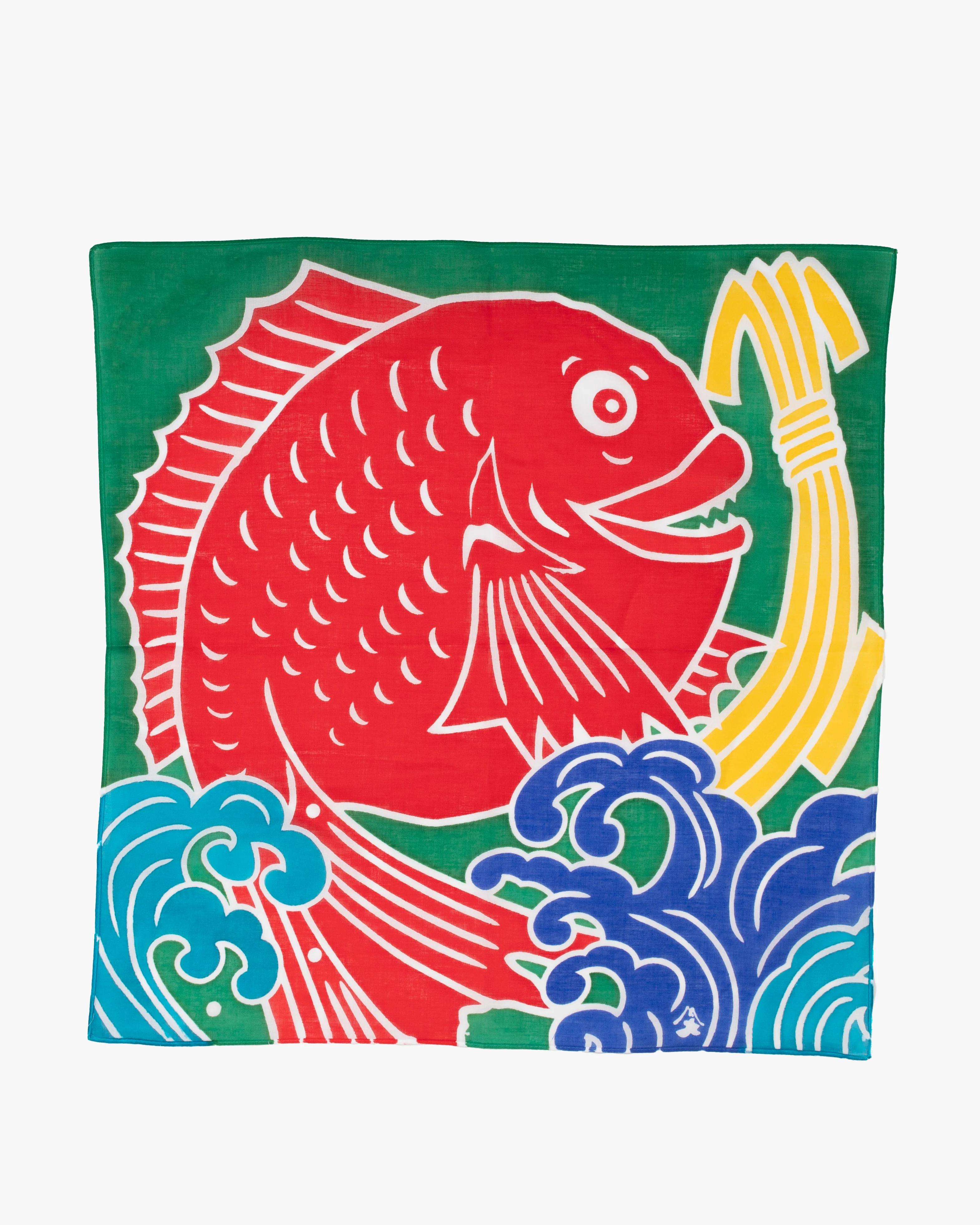 Okawahara, Handkerchief with Yutan Big Catch Flag, Tai - Image 2