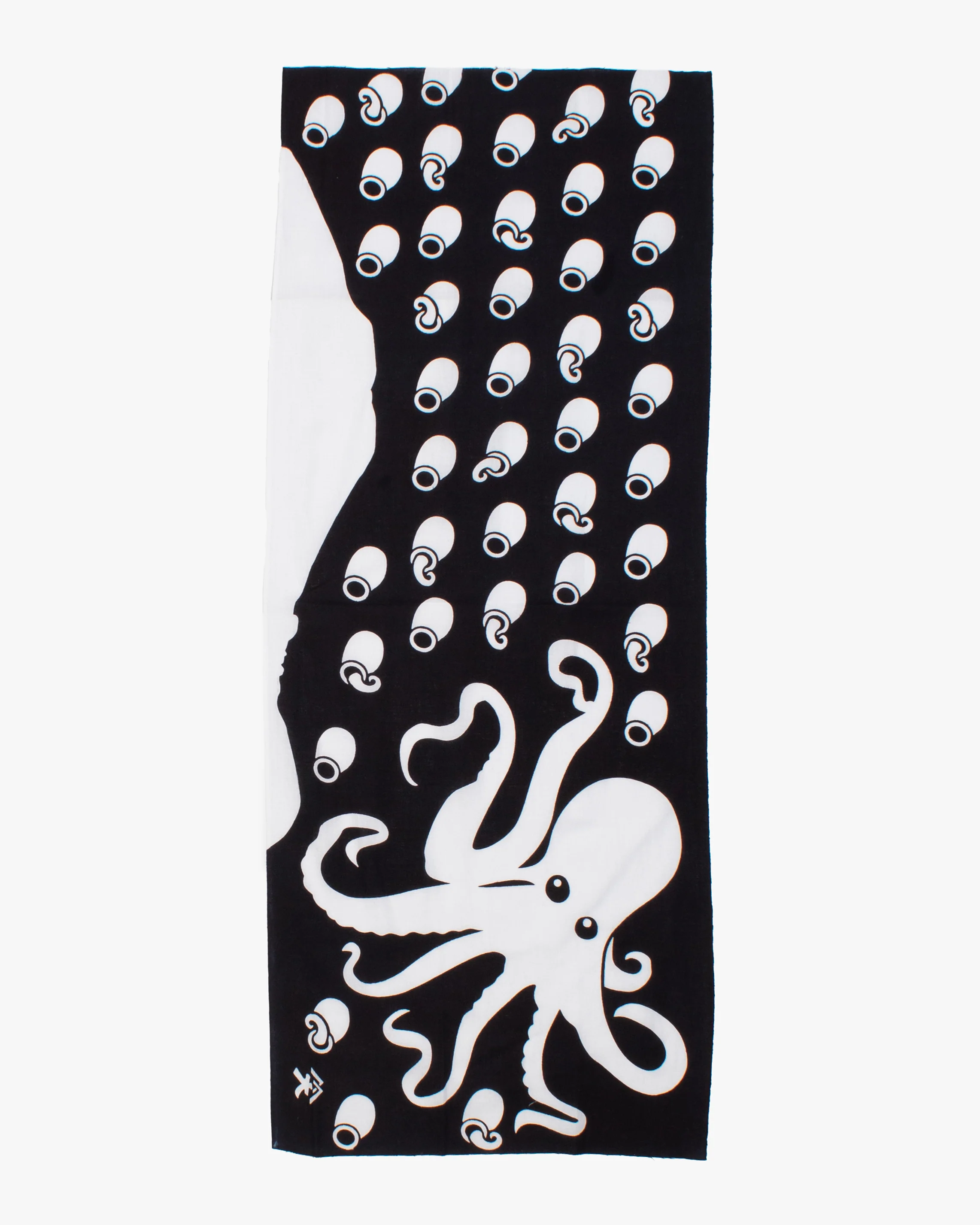Okawahara, Tenugui, Octopus, Black and White