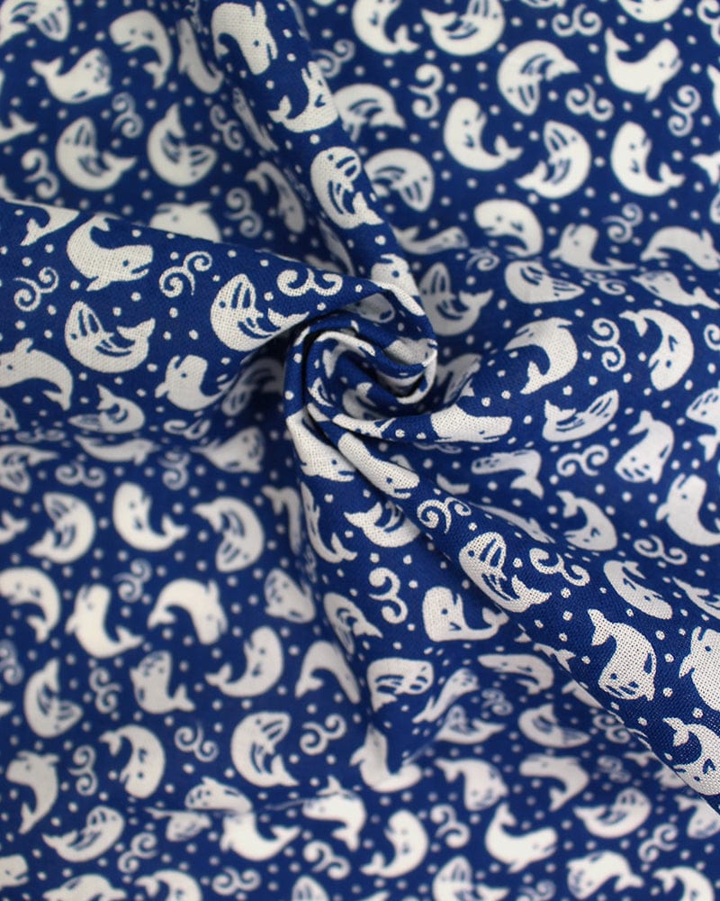 Tenugui, Classic, Komon, Blue Whales - Image 4