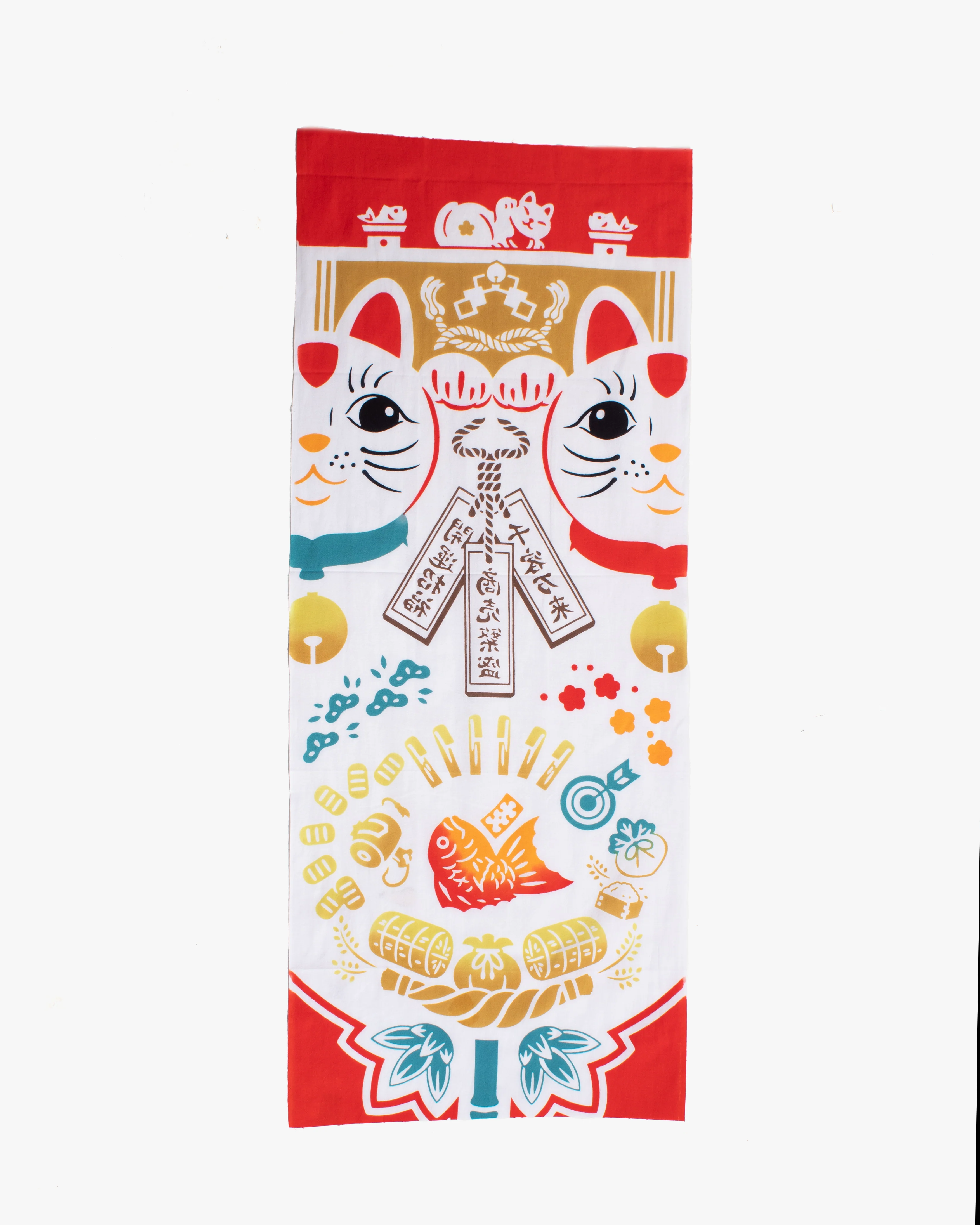Tenugui, Chusen-Zome, Two Maneki Neko - Image 2