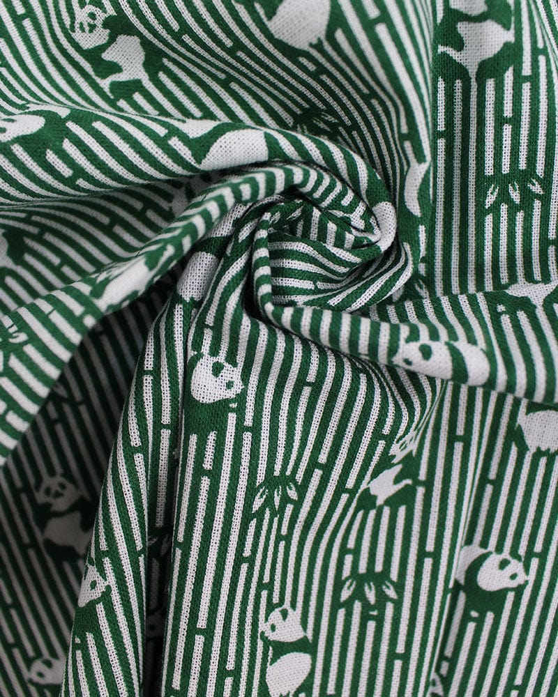Tenugui, Classic, Komon, Green Bamboo and Panda - Image 3