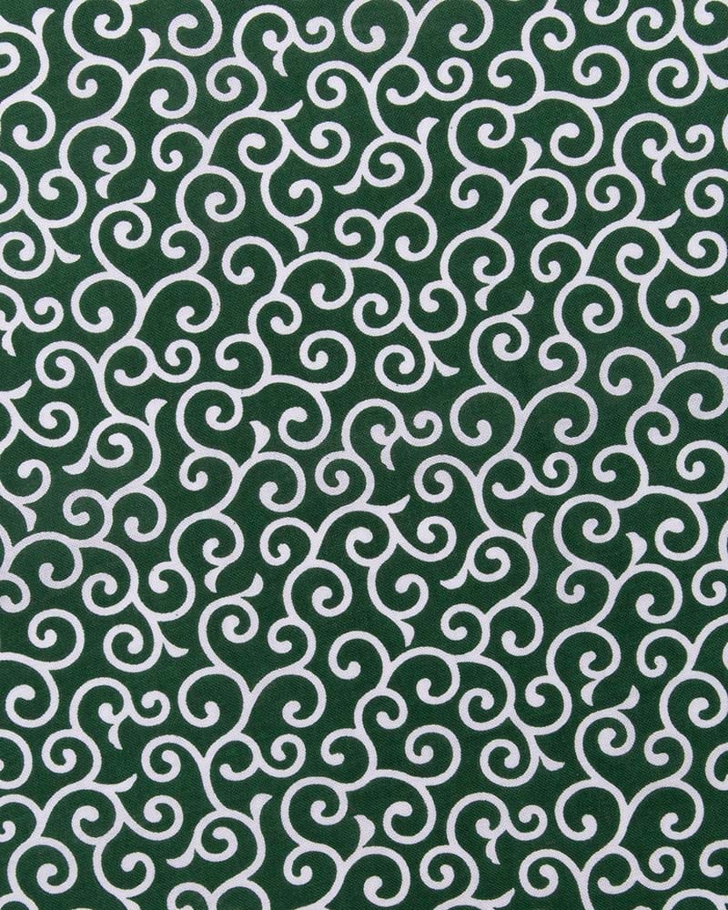 Tenugui, Classic, Komon, Green & White Karakusa - Image 3