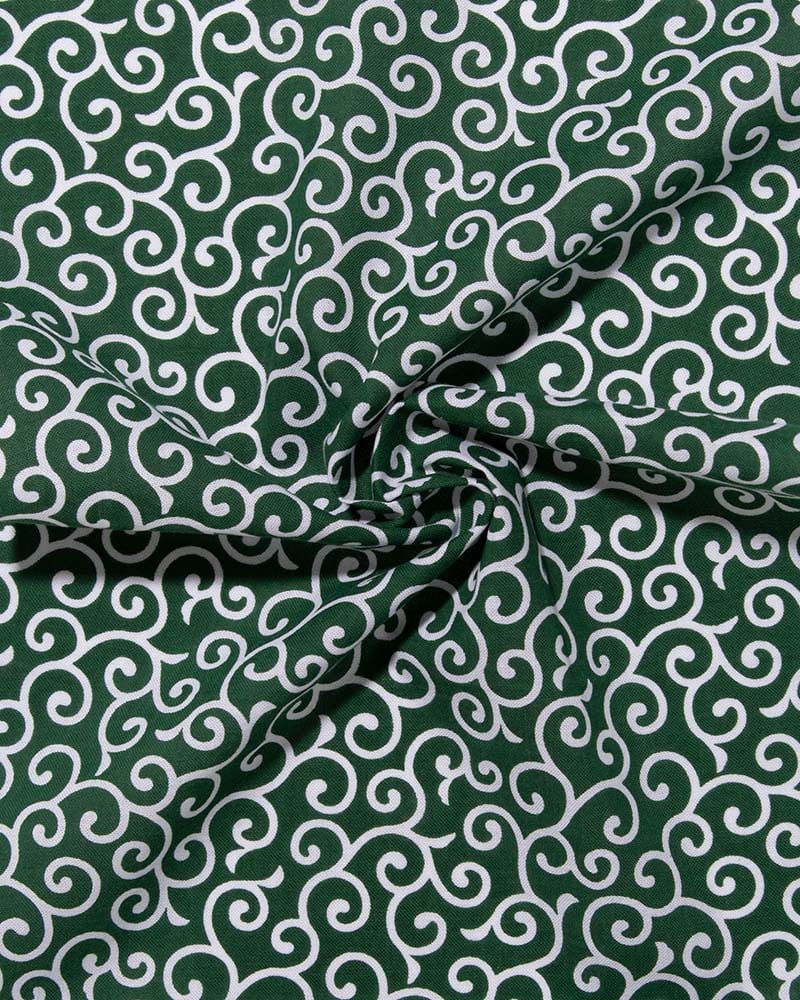 Tenugui, Classic, Komon, Green & White Karakusa - Image 4