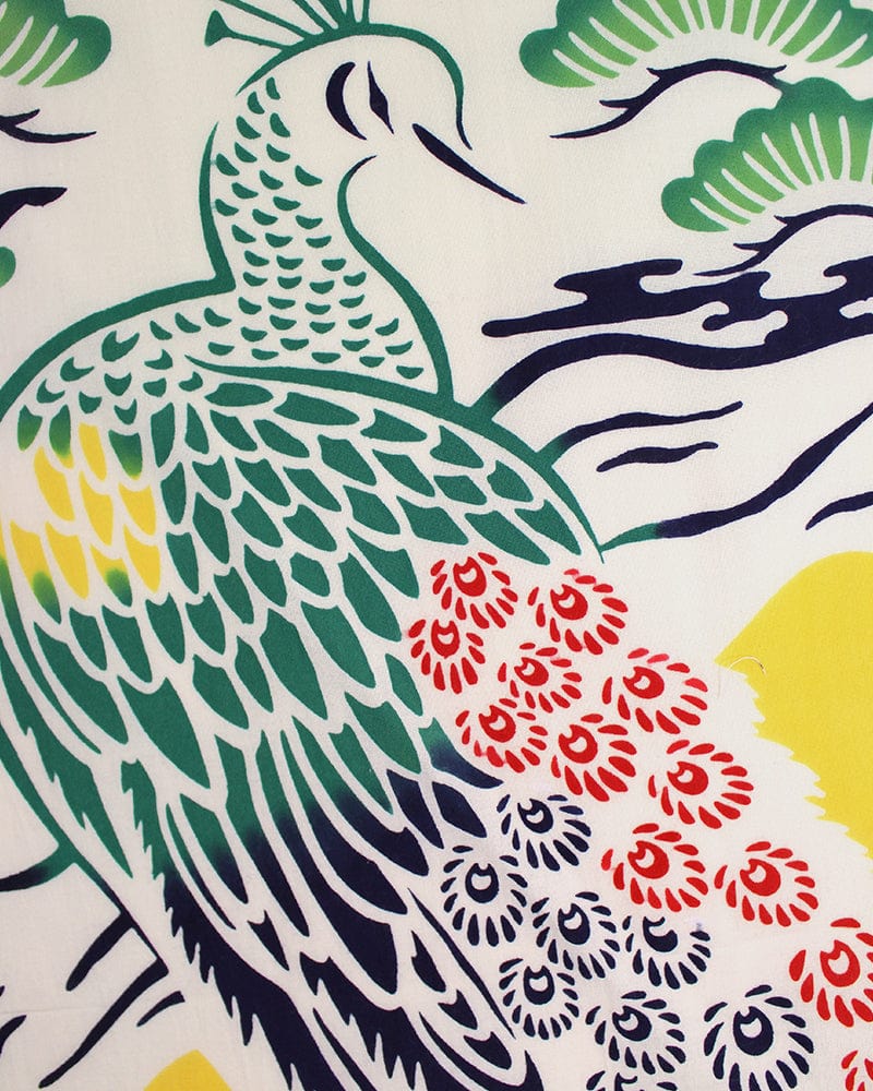 Tenugui, Chusen-Zome, Peacock, Plum, Pine and Bamboo - Image 2