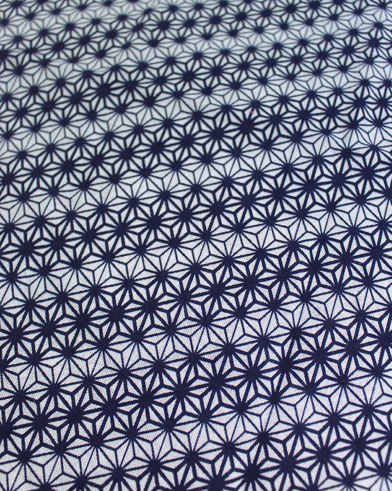 Tenugui, Classic, Komon, Navy Asanoha with Variated Lines - Image 3