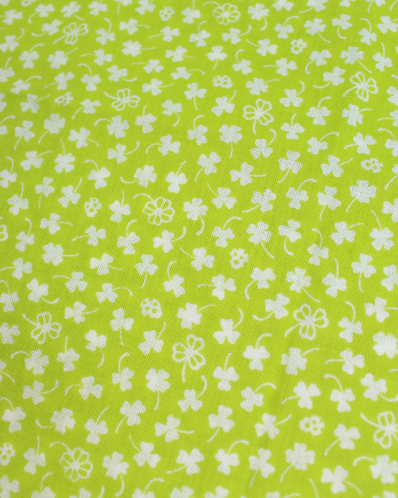 Tenugui, Classic, Komon, Green Clovers - Image 3