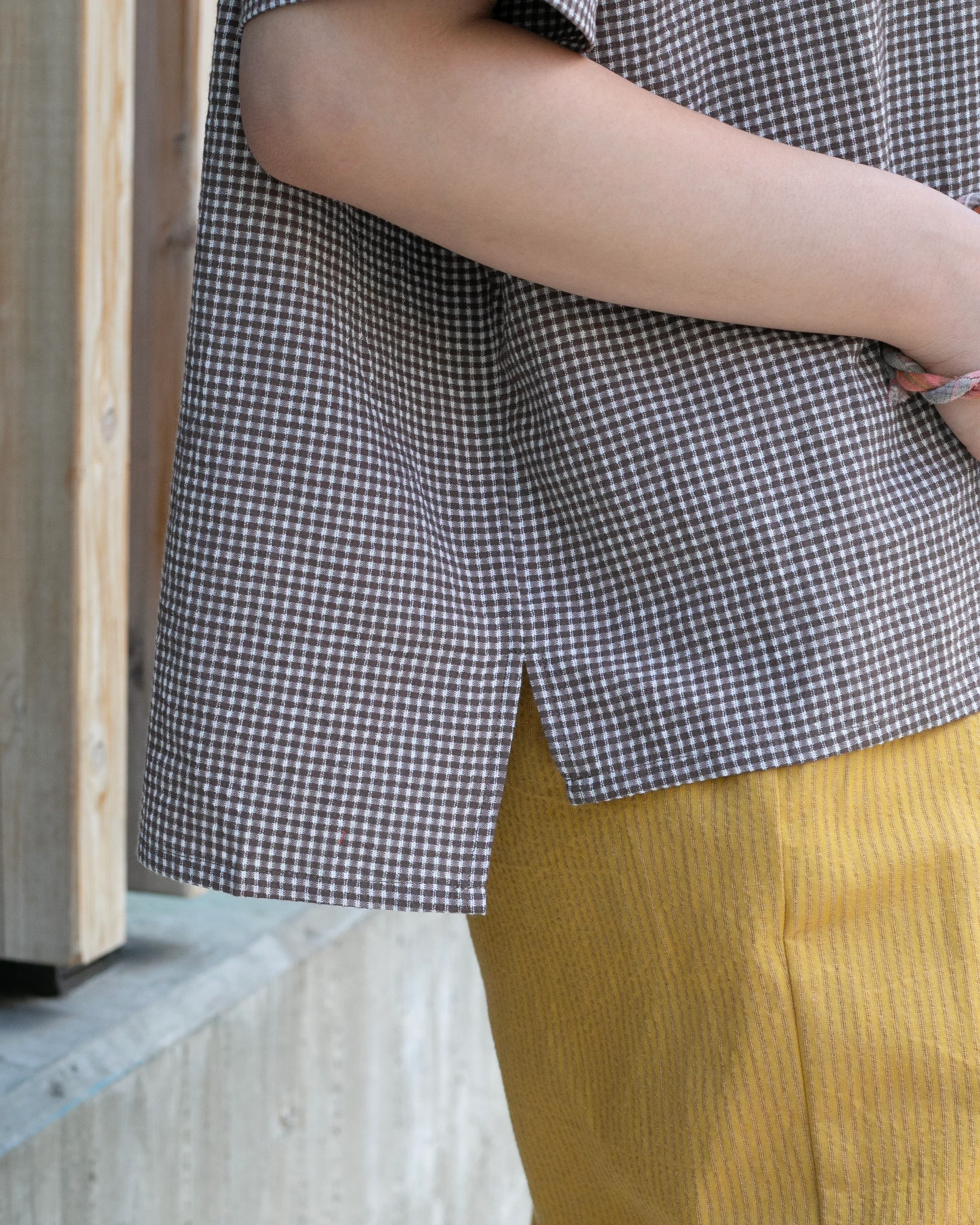 ToK Tunic, Oversized, Brown Gingham - Image 2