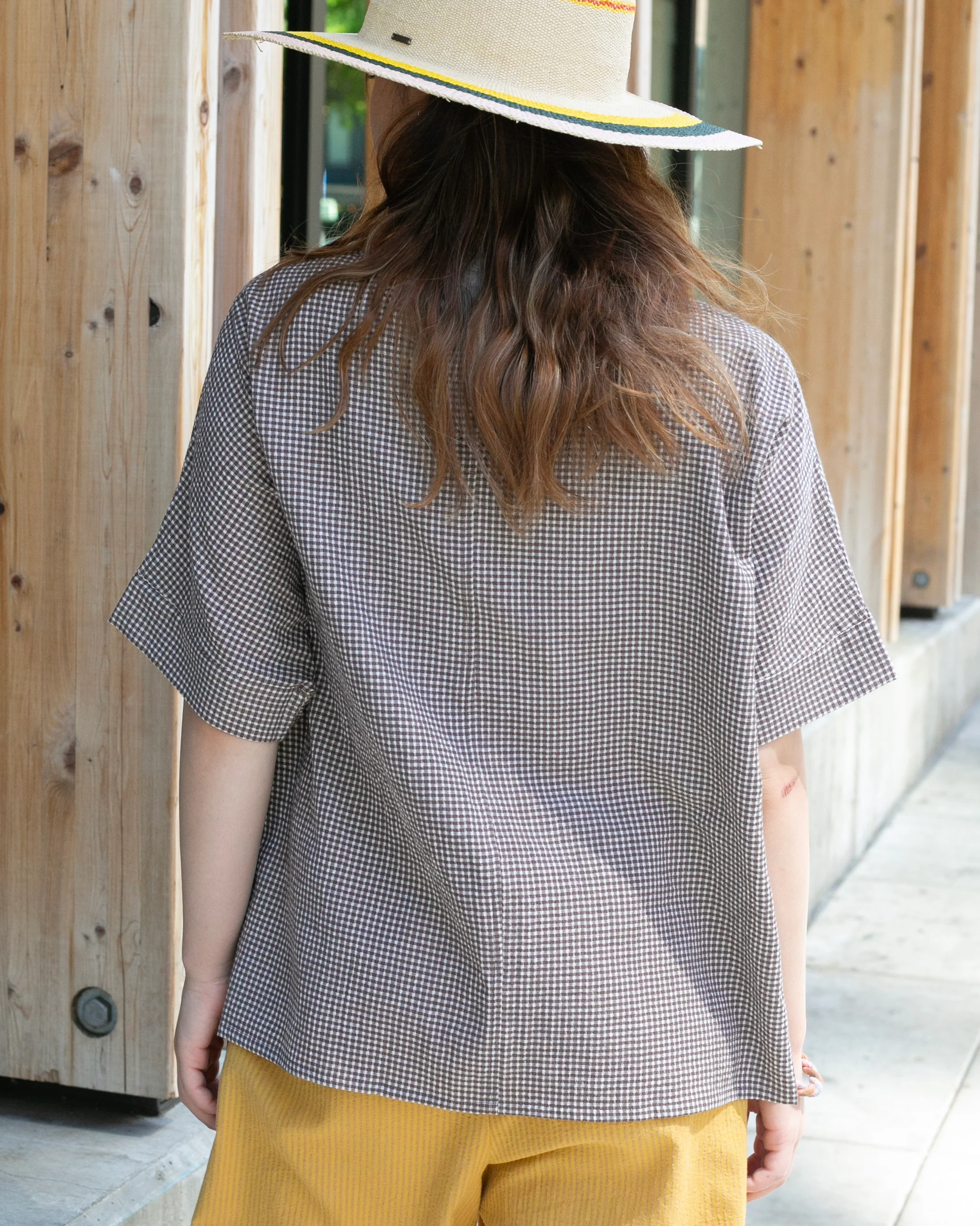 ToK Tunic, Oversized, Brown Gingham - Image 3