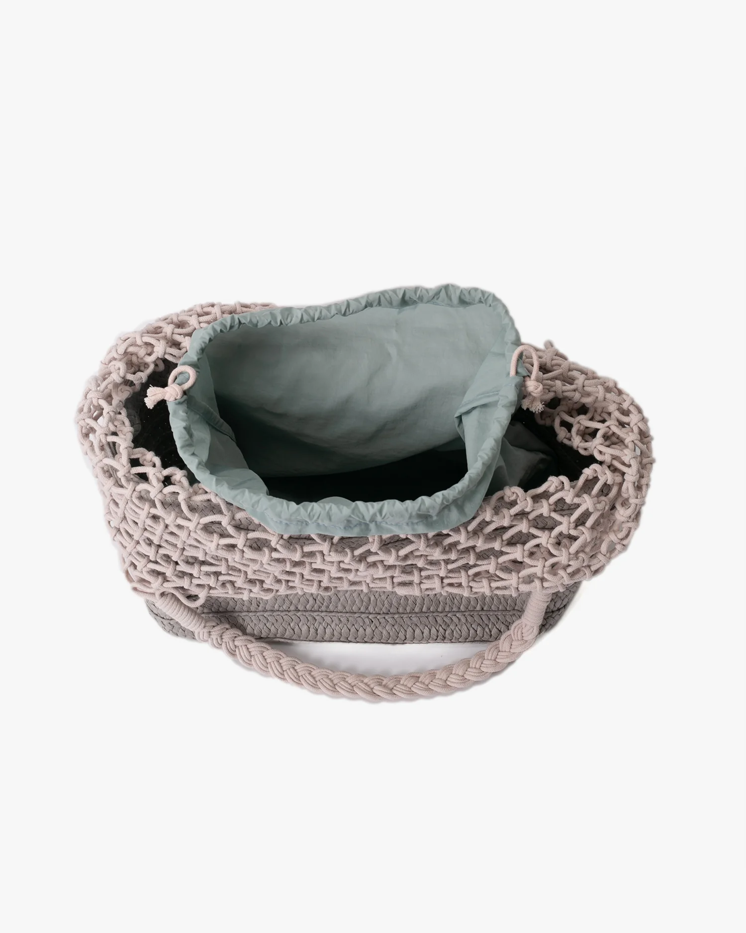 Trellis Tote Bag, Bisque, Gray - Image 6