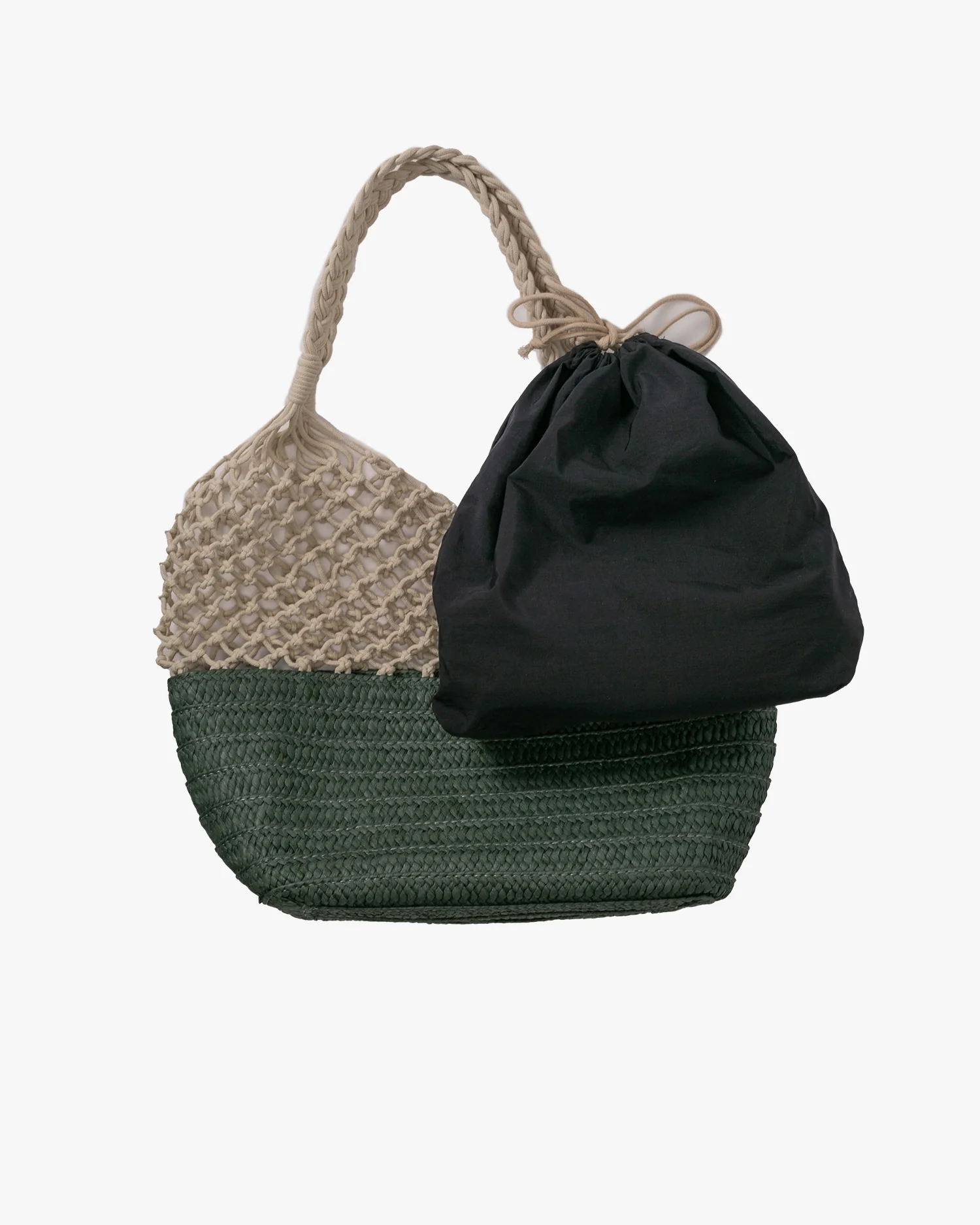 Trellis Tote Bag, Bisque, Green - Image 7